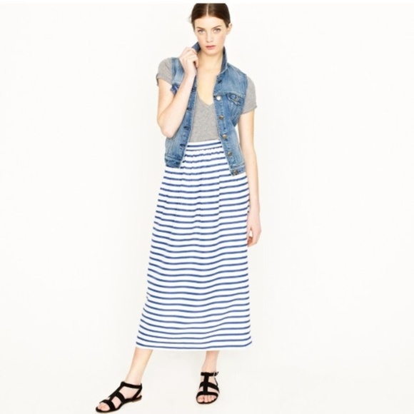 J. Crew Dresses & Skirts - J. Crew Collection Stripe Silk Midi Skirt